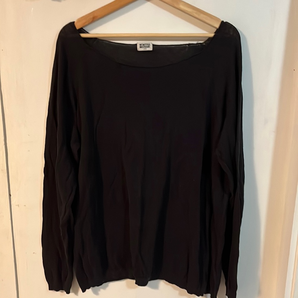3/$25! MTWTFSS Weekday Long Sleeve Distressed Top